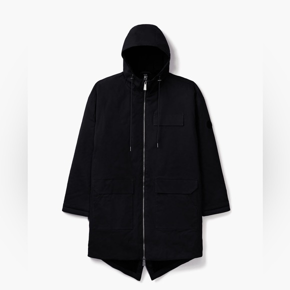 NOIZE BAKER MENS FULL ZIP  HOODED MID LENGTH PARKA JACKET BLACK SIZE XXL NWOT - Picture 9 of 15